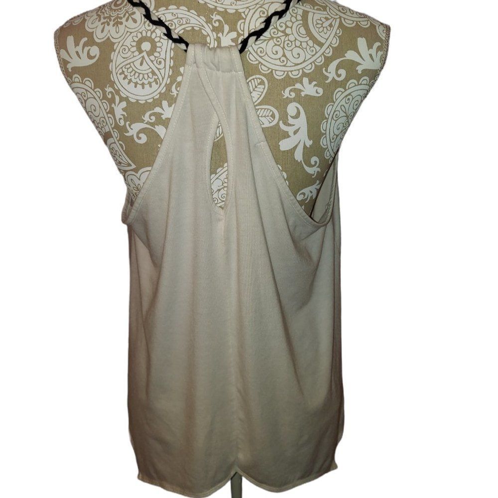 Maurices Tank Top White w/ Black Detaling Women's Size Large - Picture 2 of 5